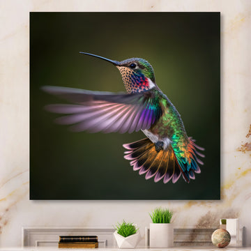 Purple Colibri Hovering Nature Photography - Bird Wall Decor